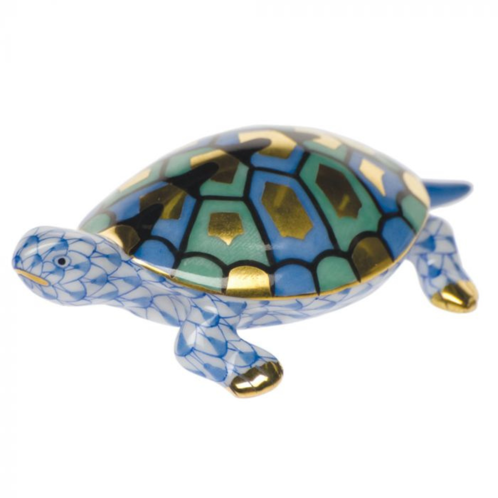 HEREND Baby Turtle BLUE