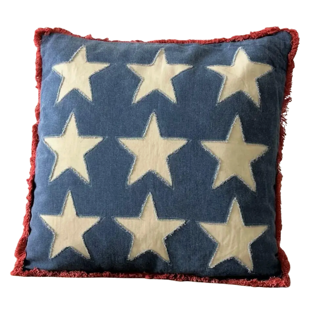 AUDREY'S HOME & GIFT Stonewashed Americana Stars Pillow Default Title