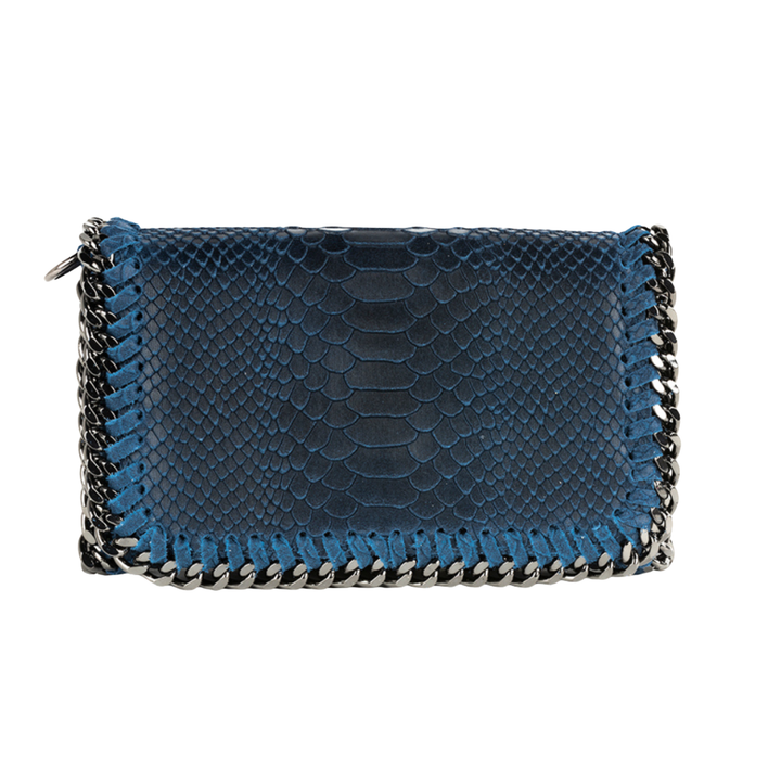 GERMAN FUENTES Leather Crossbody Clutch Purse DENIM BLUE