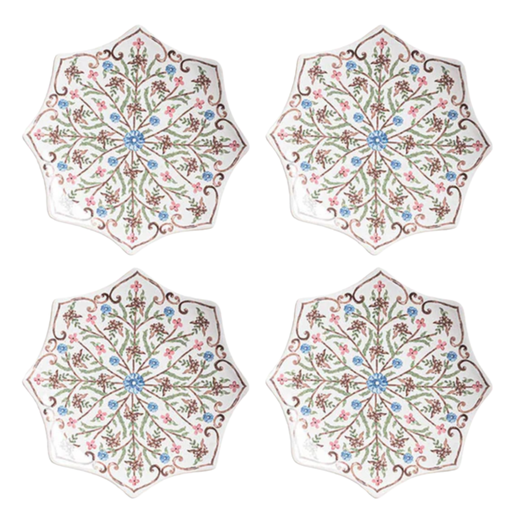 JULISKA Villa Seville Scalloped Chambray Floral Side Plate Or Cocktail Plate (Set Of 4 - Online Only)
