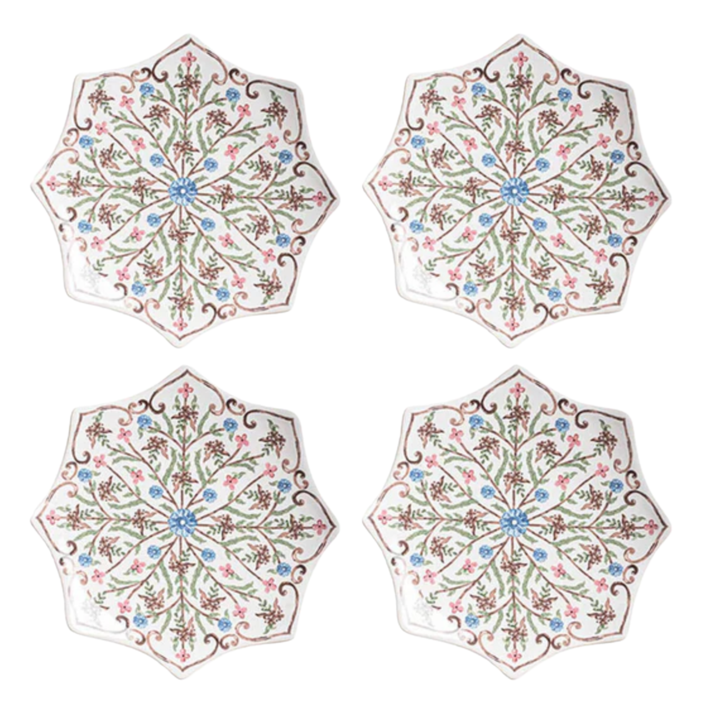 JULISKA Villa Seville Scalloped Chambray Floral Side Plate Or Cocktail Plate (Set Of 4 - Online Only)