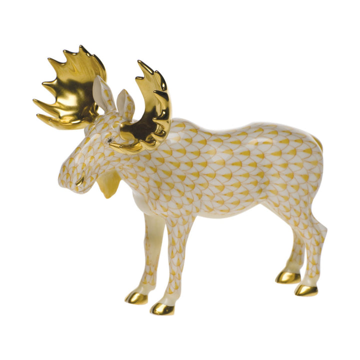 HEREND Standing Moose BUTTERSCOTCH