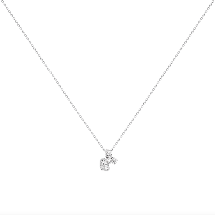 UNSAID Meta 18K White Gold Diamond Cluster Pendant Necklace Default Title