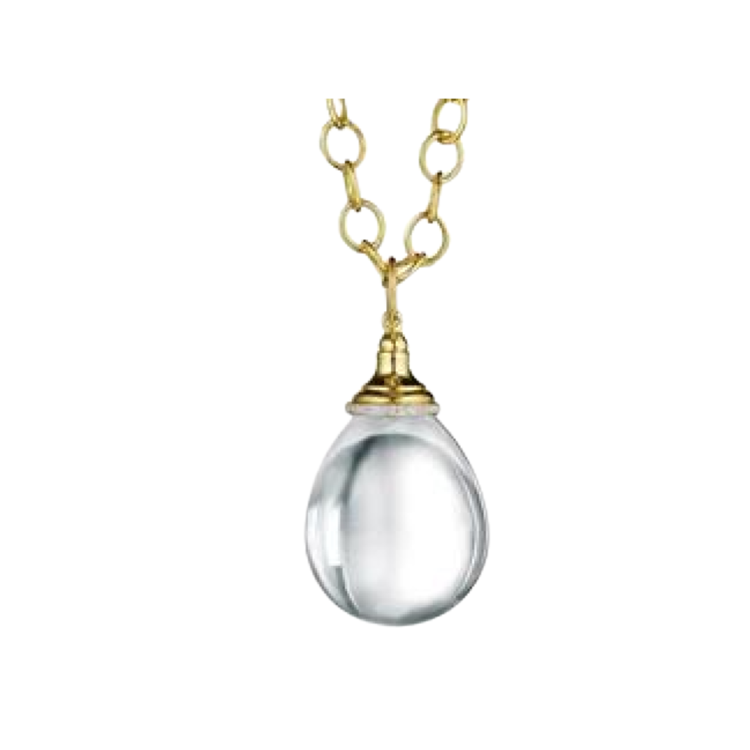 SYNA 18K Yellow Gold Rock Crystal Drop Pendant Default Title