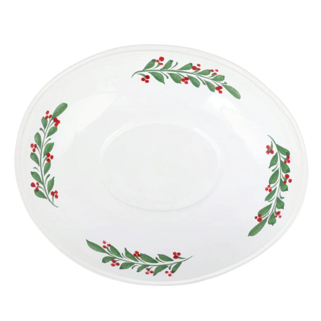 VIETRI Aria Hoiday Shallow Oval Bowl Default Title