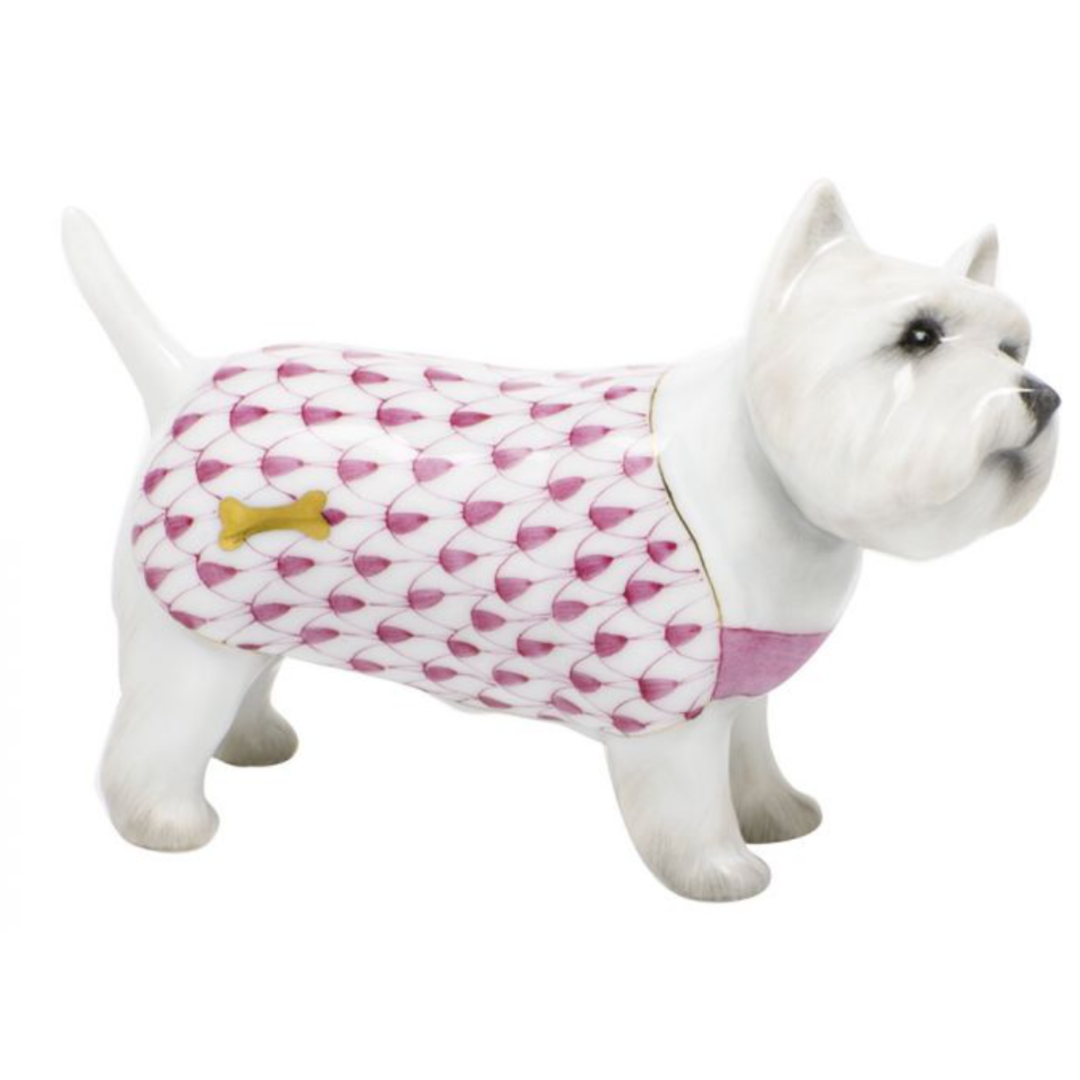 HEREND West Highland Terrier RASPBERRY