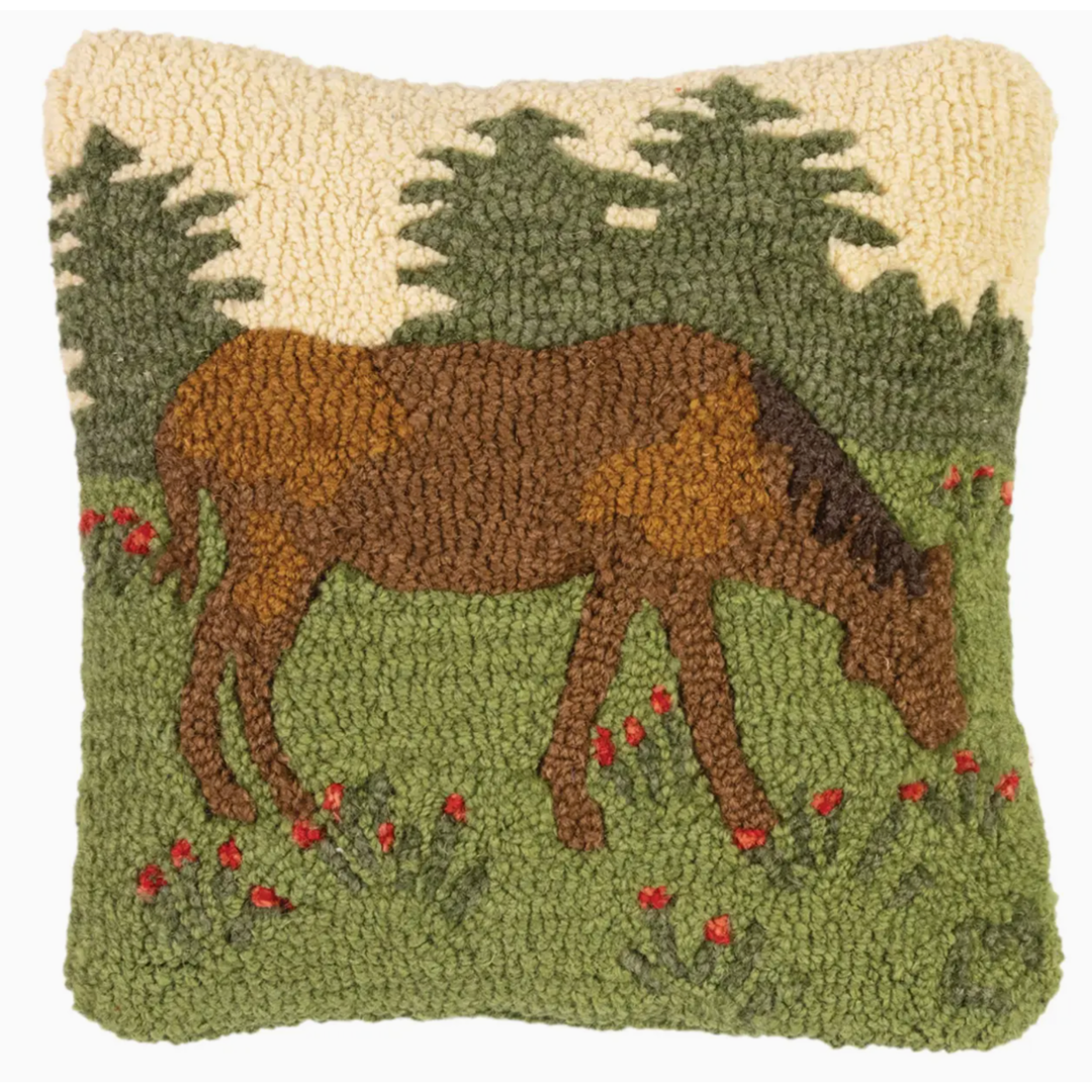 CHANDLER 4 CORNERS Bay Horse Hand Hook Pillow Default Title