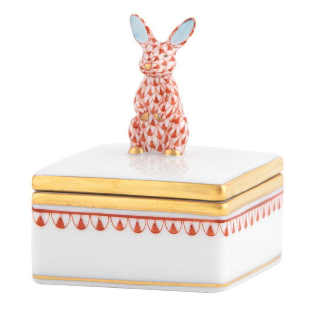 HEREND Bunny Box RUST