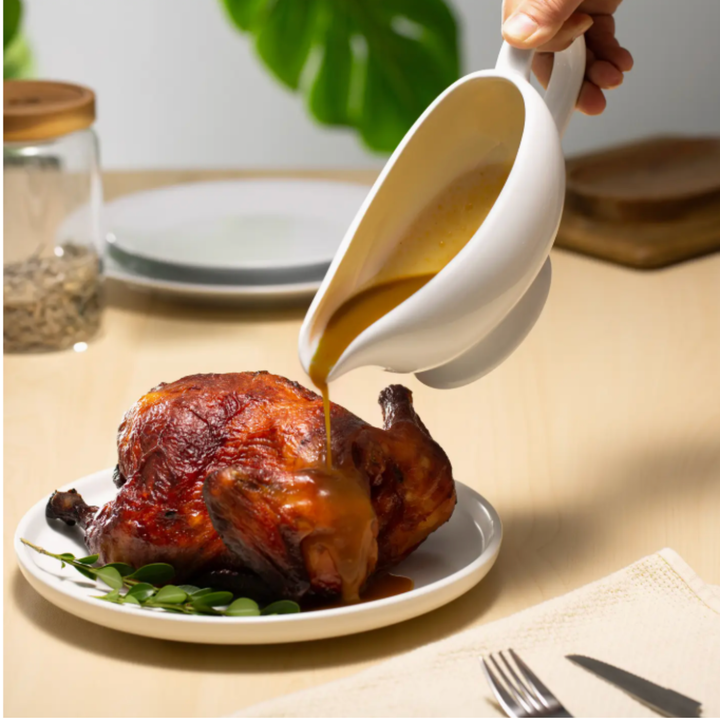 KOOK White Ceramic Gravy Boat