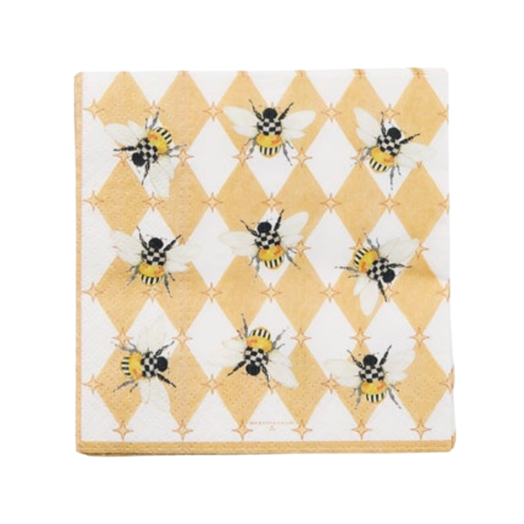 MACKENZIE CHILDS Queen Bee Paper Cocktail Napkins Default Title