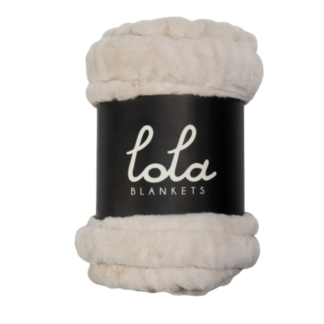 LOLA BLANKETS Antique Medium Ivory Blanket