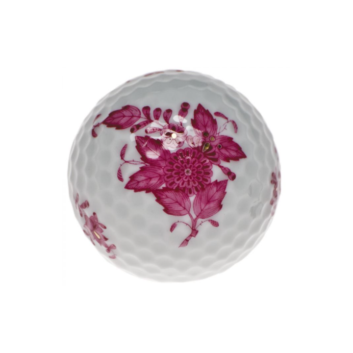 HEREND Golf Ball RASPBERRY CHINESE BOUQUET