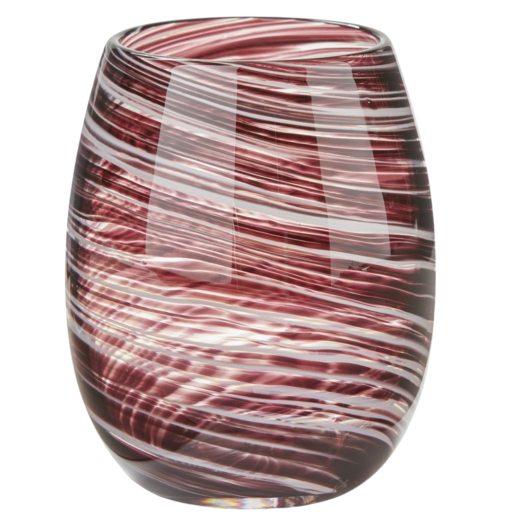 TAG Plum Swirl Stemless Wine Glass Default Title