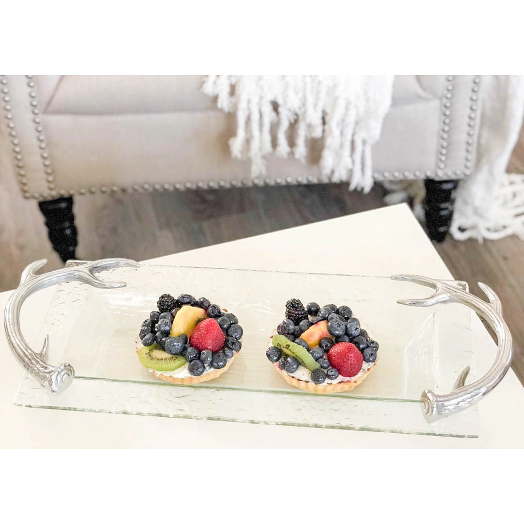 ARTHUR COURT Antler Oblong Glass Tray