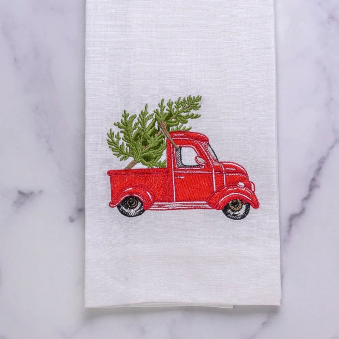 ARTE ITALICA Tree Farm Truck Linen Towel
