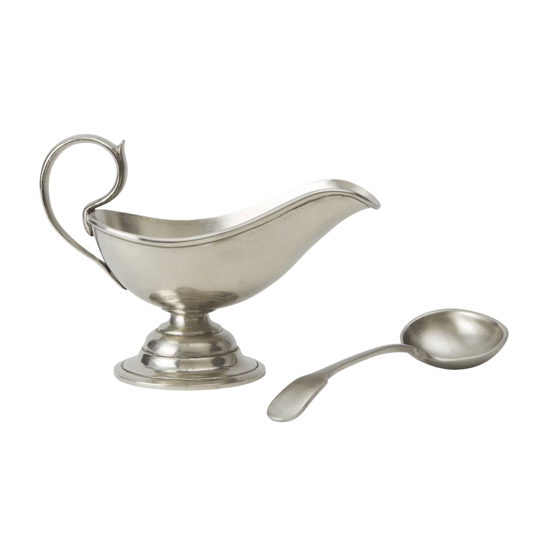 MATCH Pewter Gravy Boat With Spoon Default Title