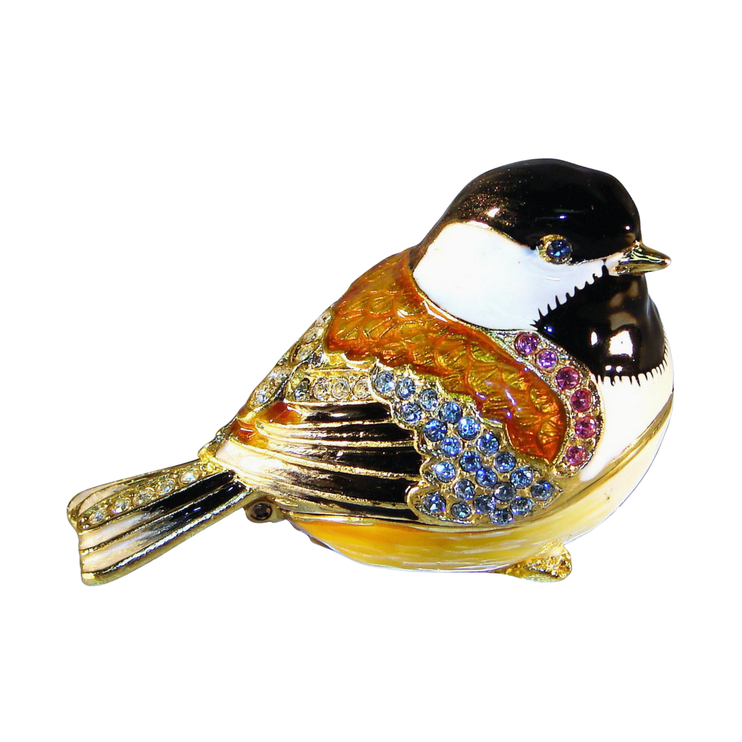 SEA CREATIONS Jeweled Black Capped Chickadee Box