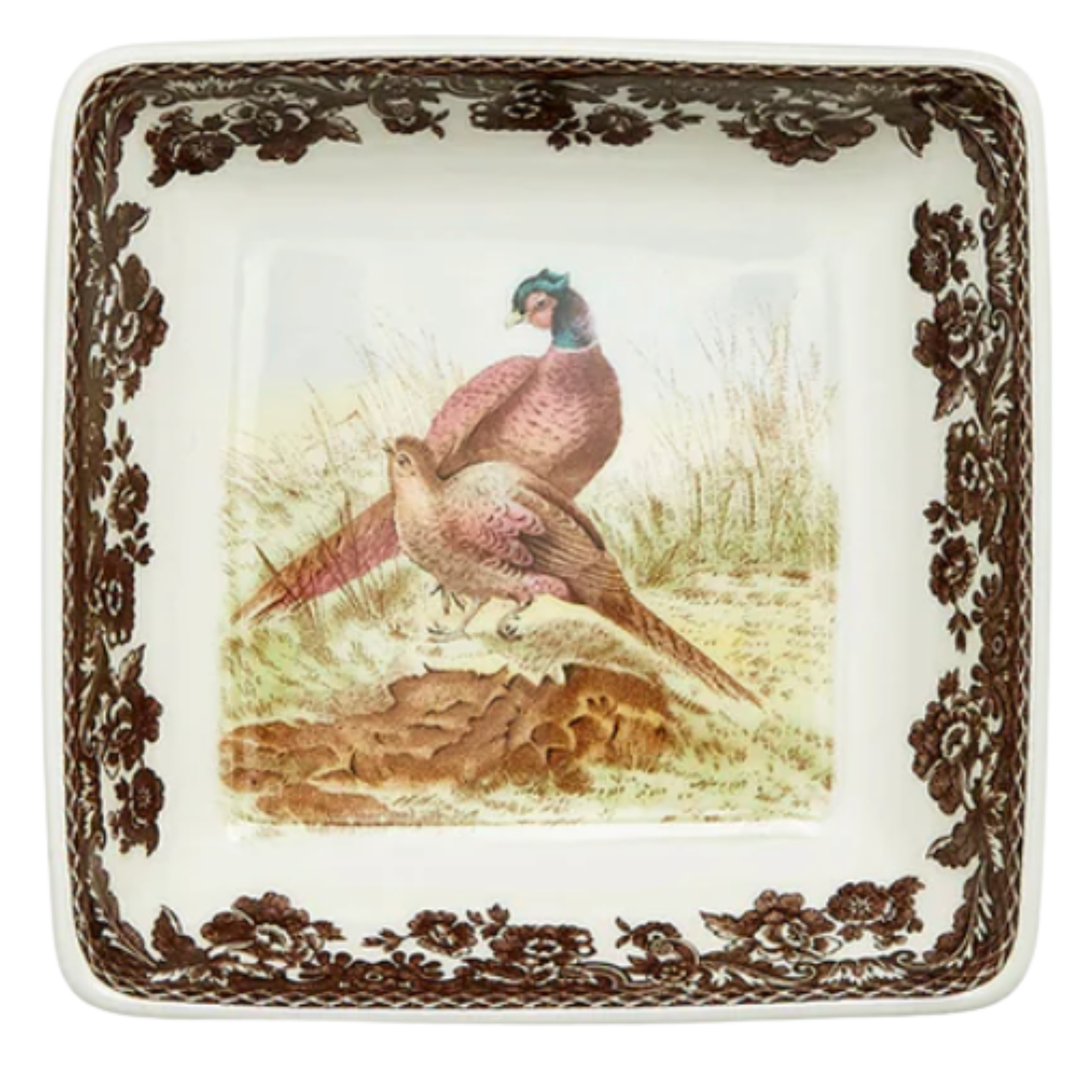 SPODE Woodland Square Pheasant Serving Dish Default Title