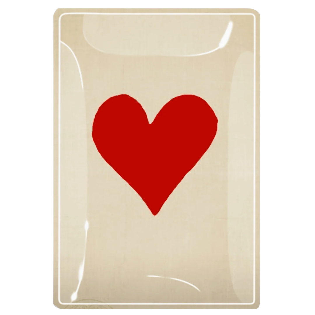 BEN'S GARDEN Red Long Heart Decoupage Glass Tray