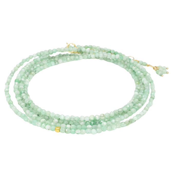 ANNE SPORTUN 18K Yellow Gold Hex Bead Emerald Wrap Bracelet Or Necklace Default Title