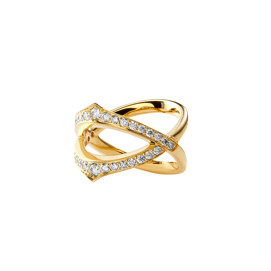 SYNA Ring In 18K Yellow Gold With White Diamonds Default Title