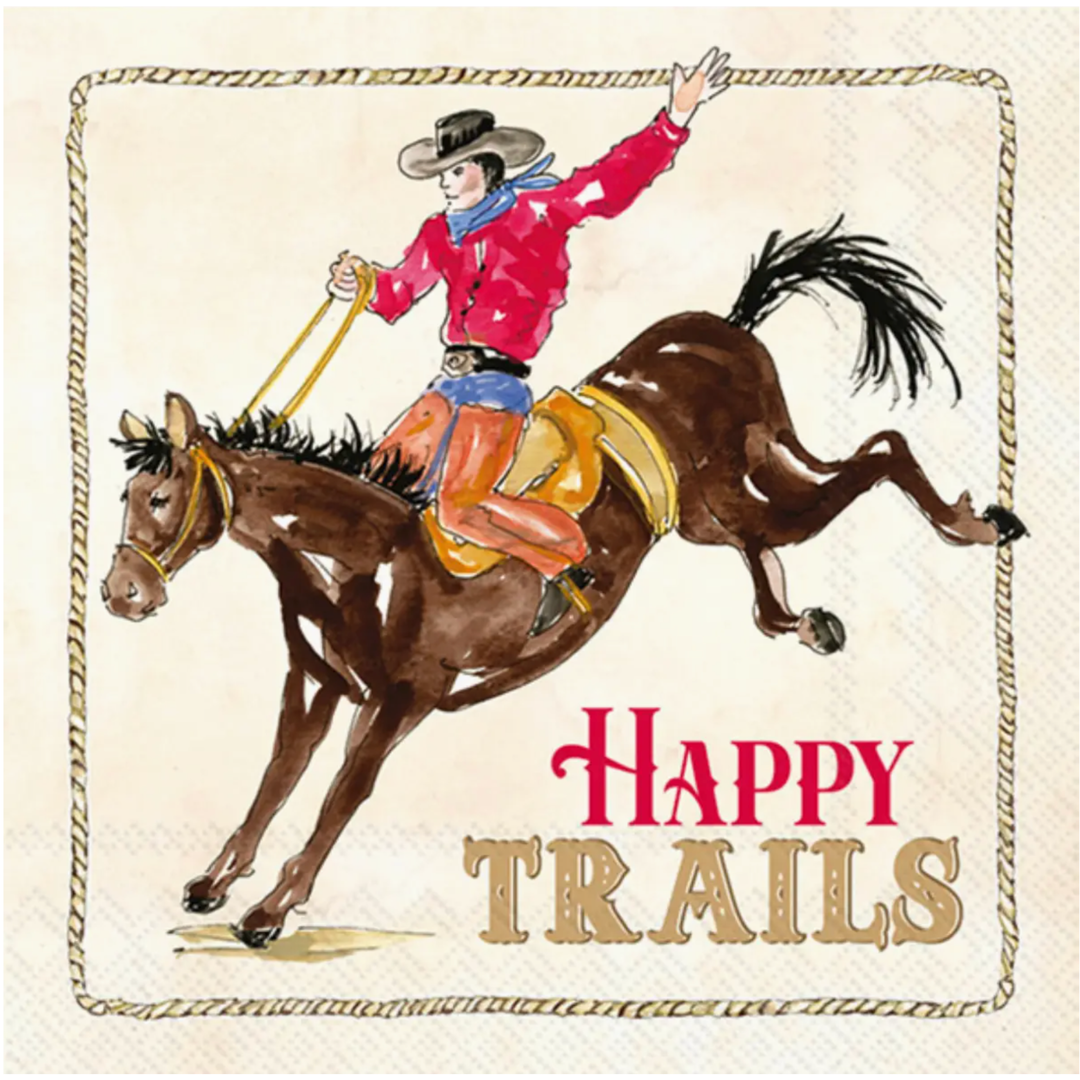 BOSTON INTERNATIONAL Happy Trails Paper Cocktail Napkins