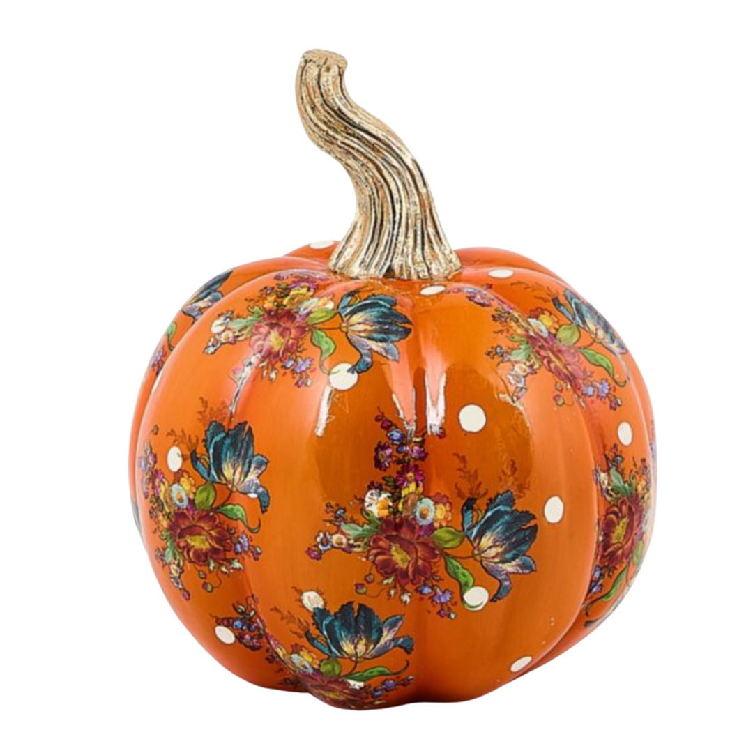 MACKENZIE CHILDS Orange Flower Market Mini Pumpkin