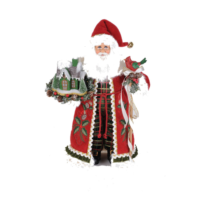 KAREN DIDION Lighted Evergreen Village Santa Figure Default Title