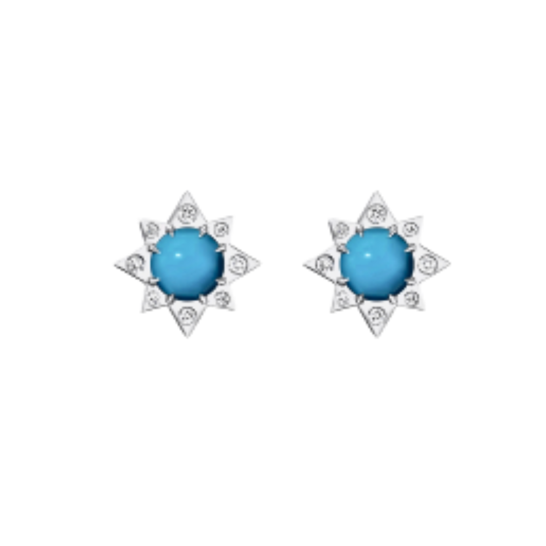 MELUZZA North Star Turquoise With Diamond Earrings Default Title