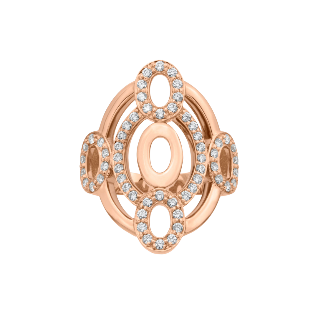 GUMUCHIAN 18K Rose Gold Diamond Carosel Ring