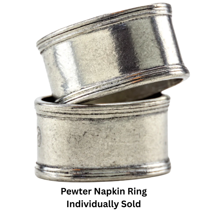 ARTE ITALICA Individually Sold Vintage Smooth Oval Pewter Napkin Ring