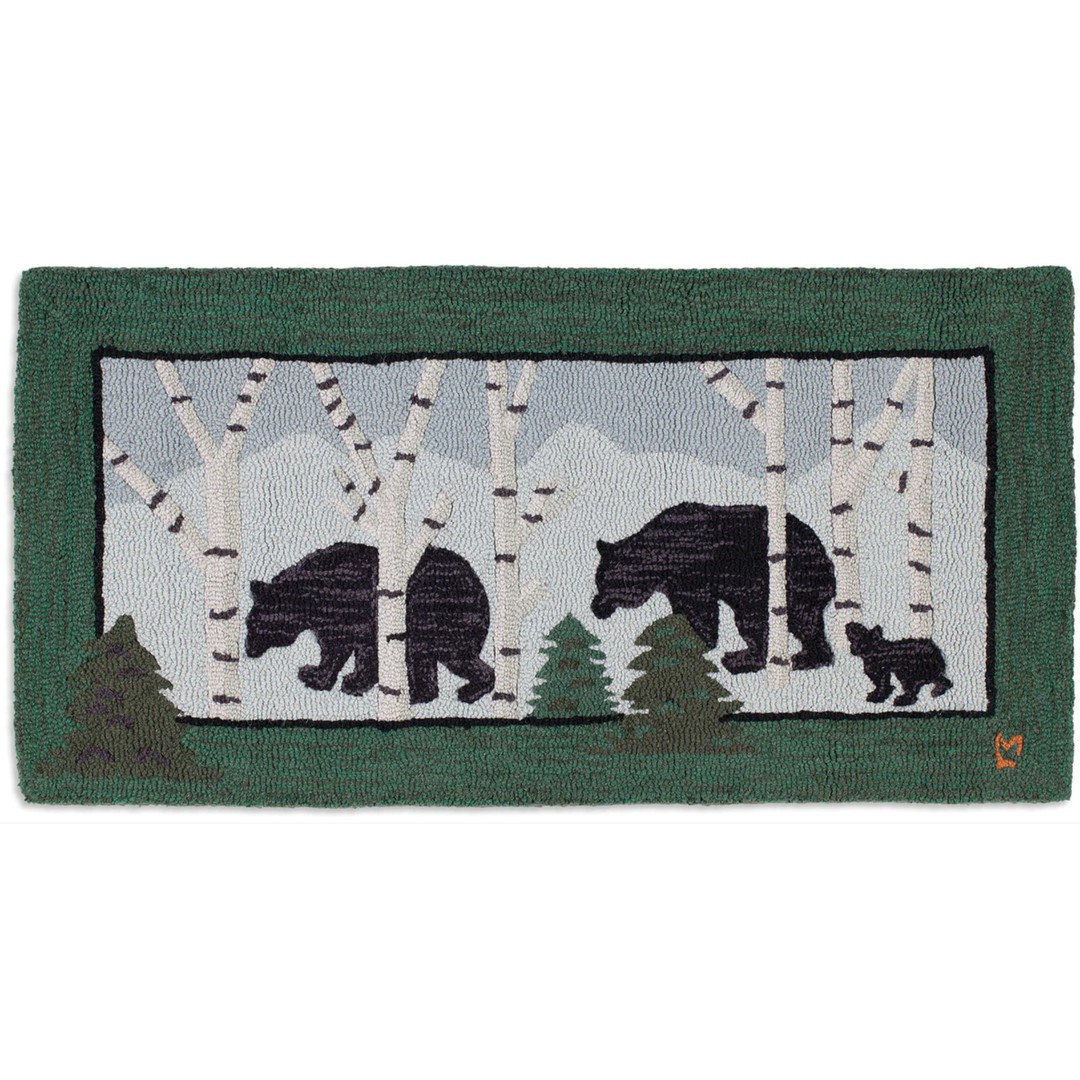 CHANDLER 4 CORNERS Three Bear In Birch Woods Wool Rug