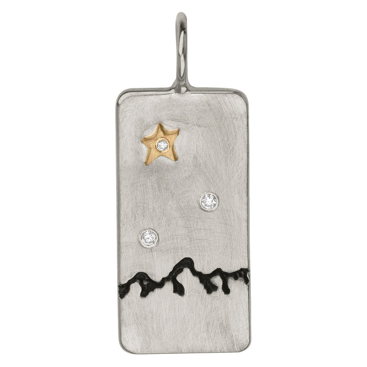 HEATHER B. MOORE Tetons Silver ID Tag With Raised Gold Star And Diamonds Default Title