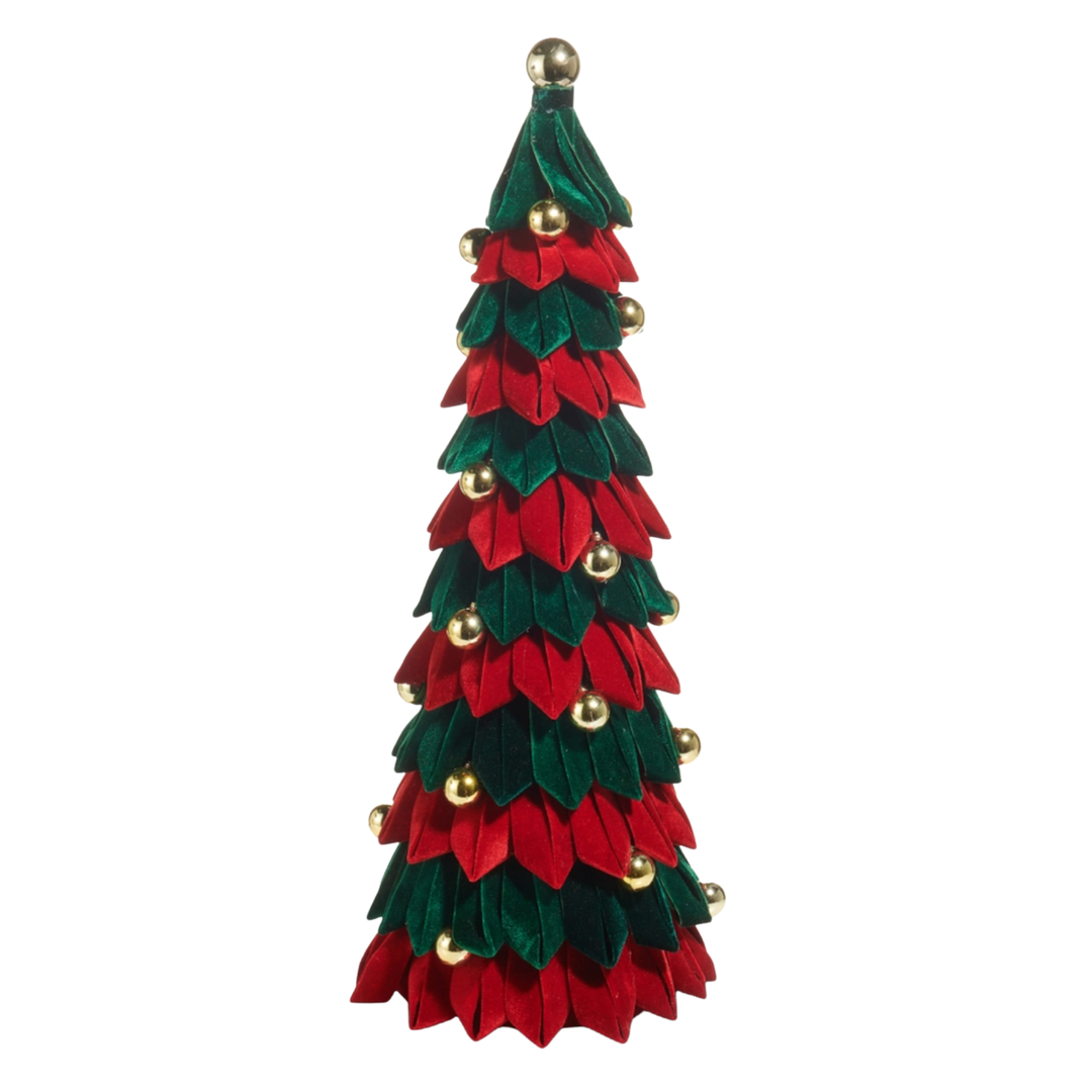 RAZ IMPORTS Red And Green Velvet Christmas Tree Default Title