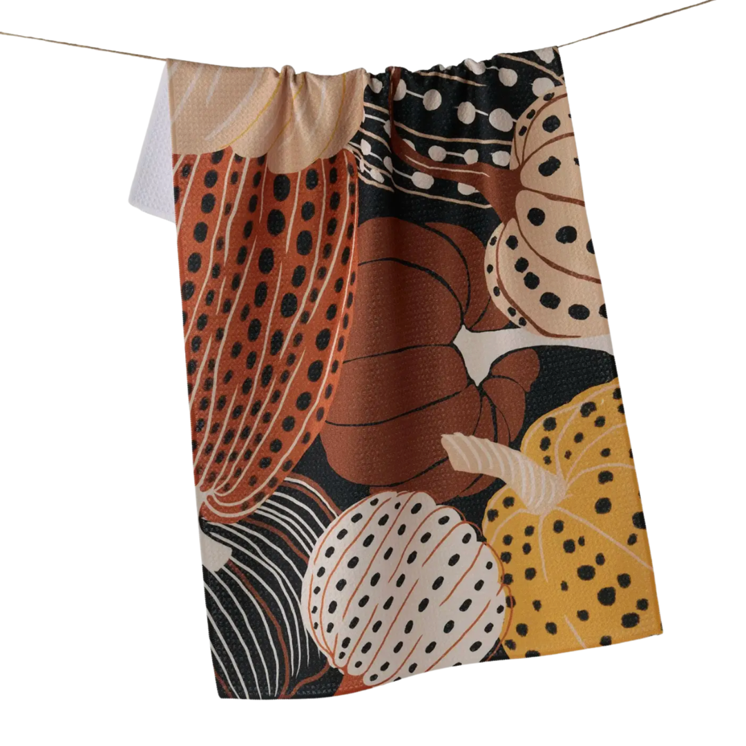GEOMETRY Painted Pumpkin Patch Tea Towel