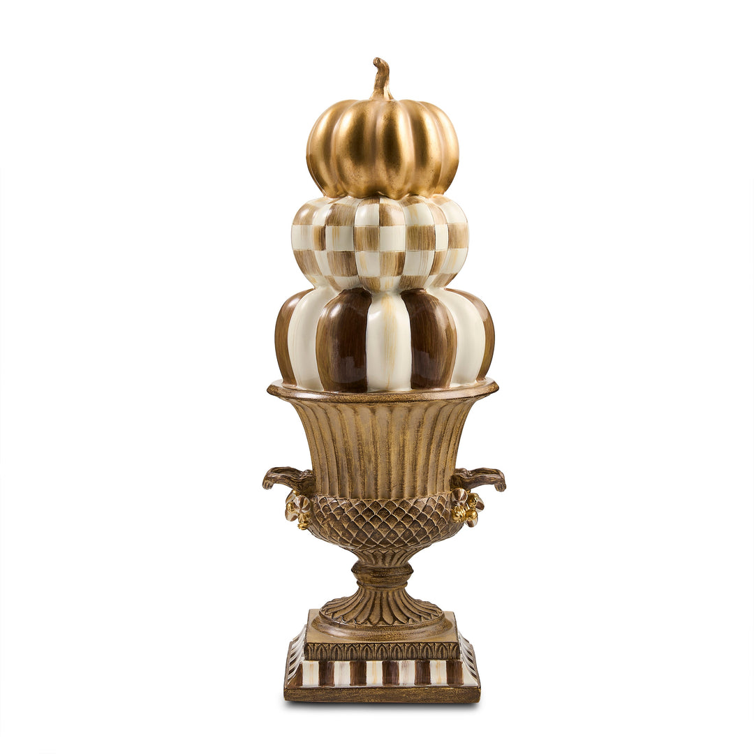 MACKENZIE CHILDS Stacked Pumpkins in Urn