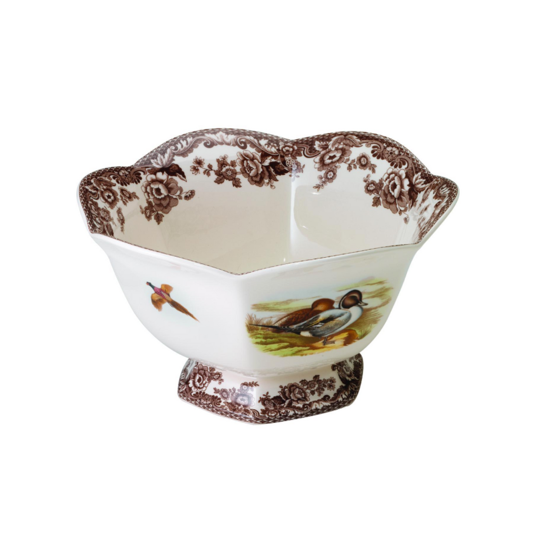 Woodland Lapwing & Pintail Hexagonal Footed Bowl