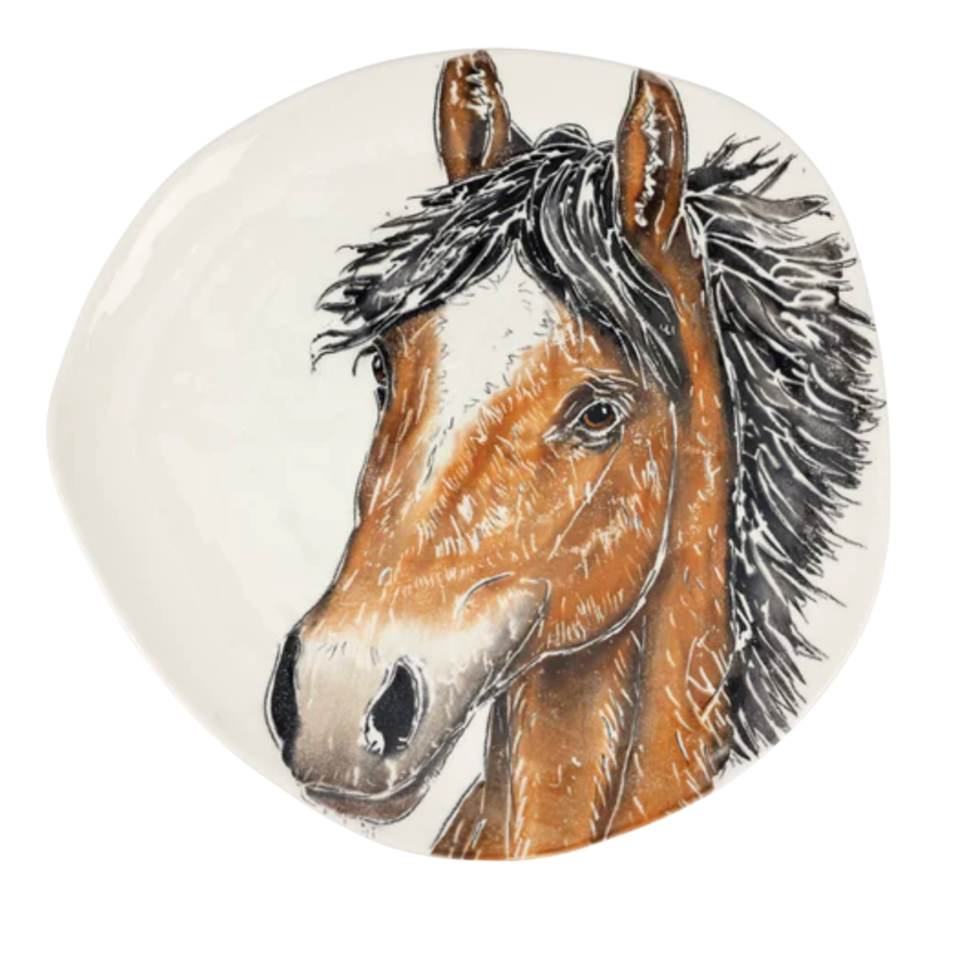VIETRI Fattoria Horse Organic Round Platter Default Title