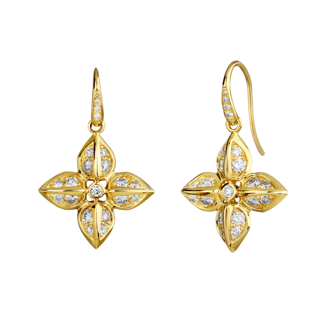 SYNA SYNA FLOWER EARRINGS DIAMOND 18KYG 1.1CT DIA Default Title