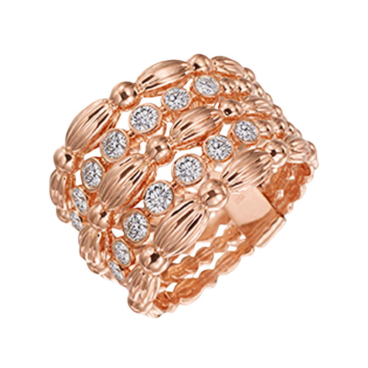 GUMUCHIAN 18 K Rose Gold With Diamonds Nutmeg Ring Default Title