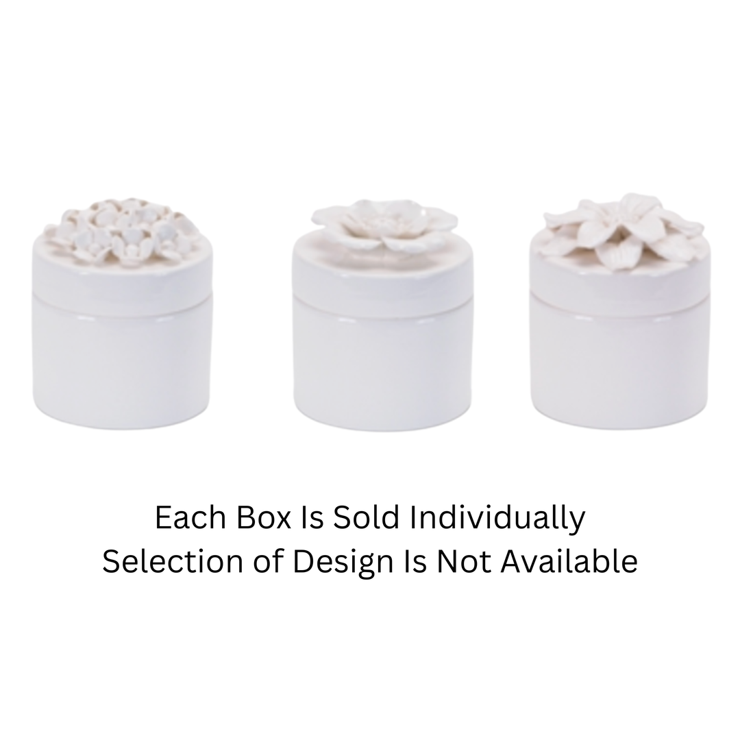MELROSE Individually Sold Stoneware Floral Box Default Title