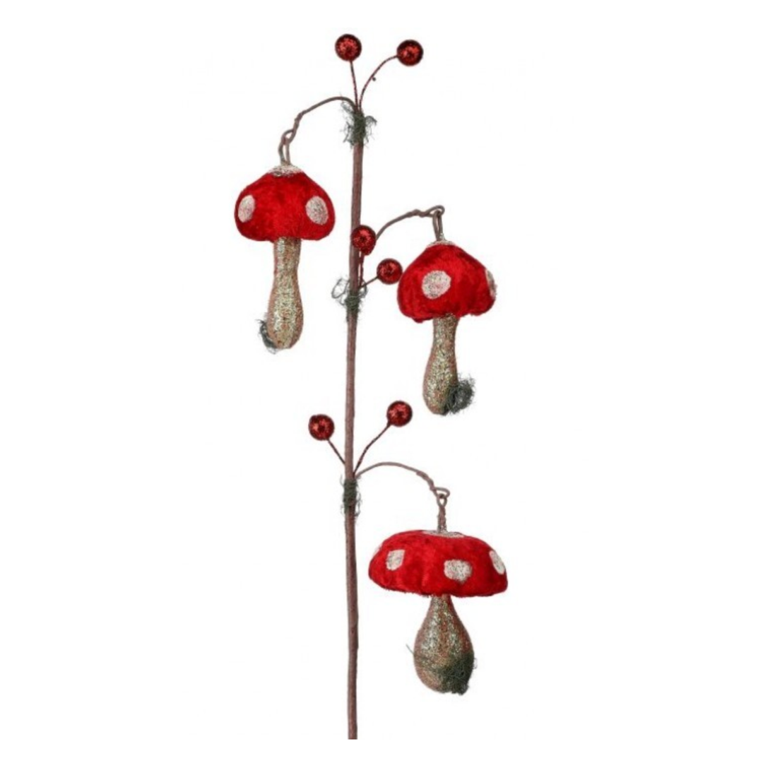 REGENCY Red And White Polka Dot Triple Mushroom Spray Default Title