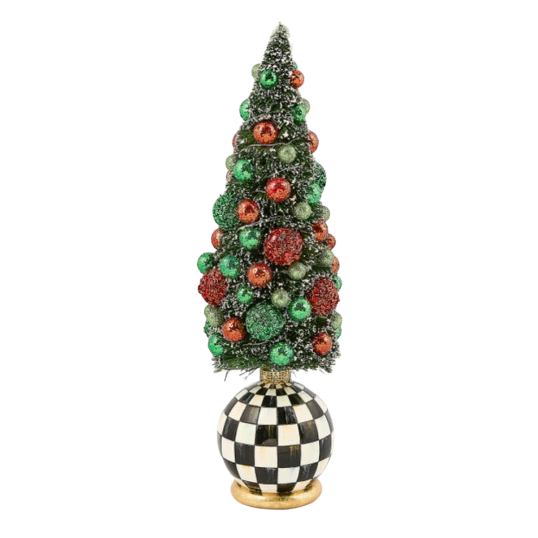 MACKENZIE CHILDS Check It Out Illuminated Medium Bottle Brush Tree Default Title