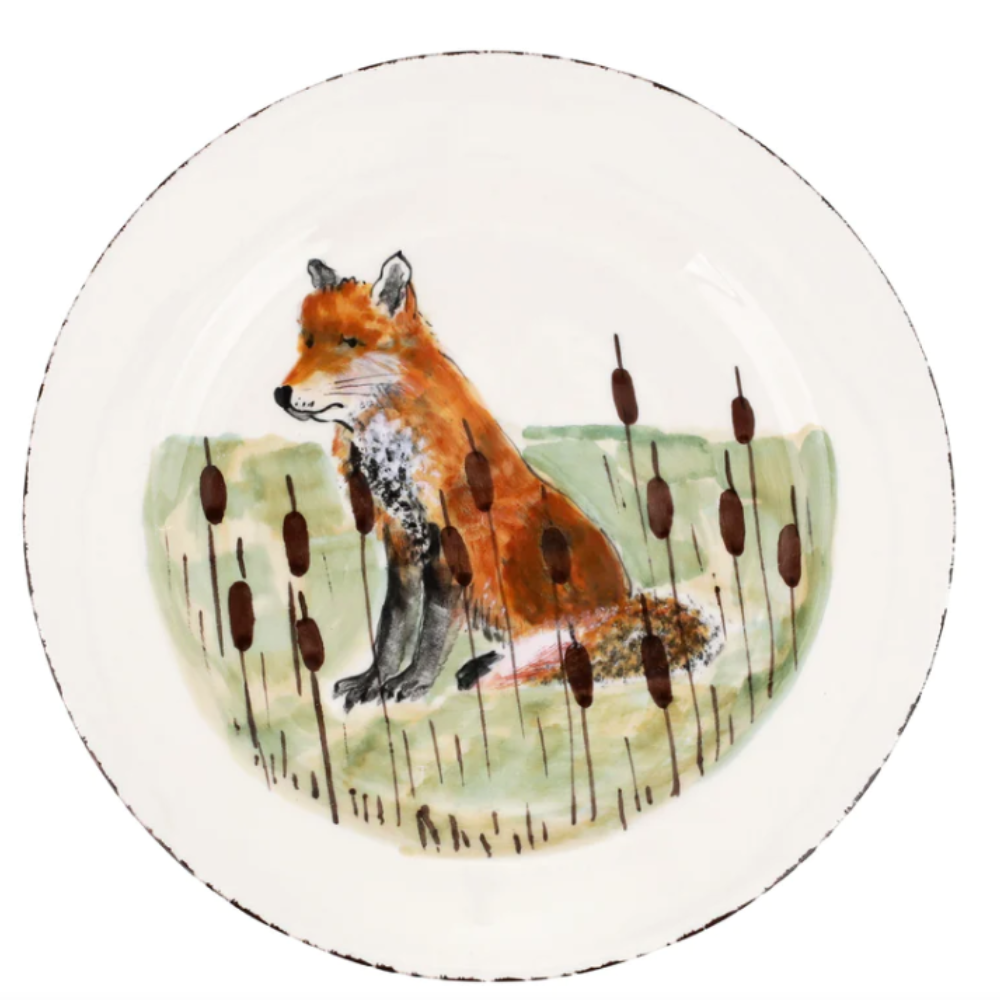 VIETRI Wildlife Fox Rimmed Round Platter Default Title