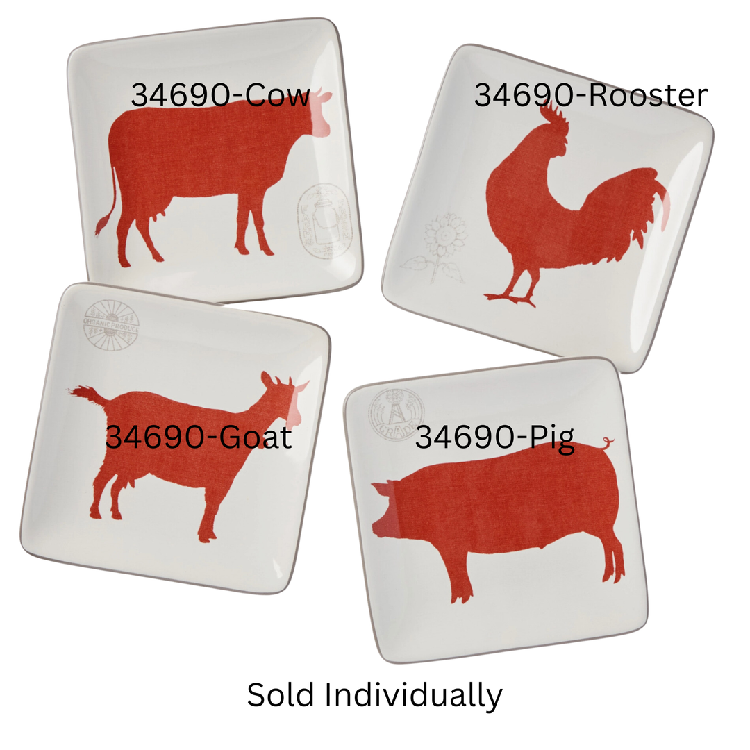 CERTIFIED INTERNATIONAL Pig Individually Sold Vintage Farm Canape Plates