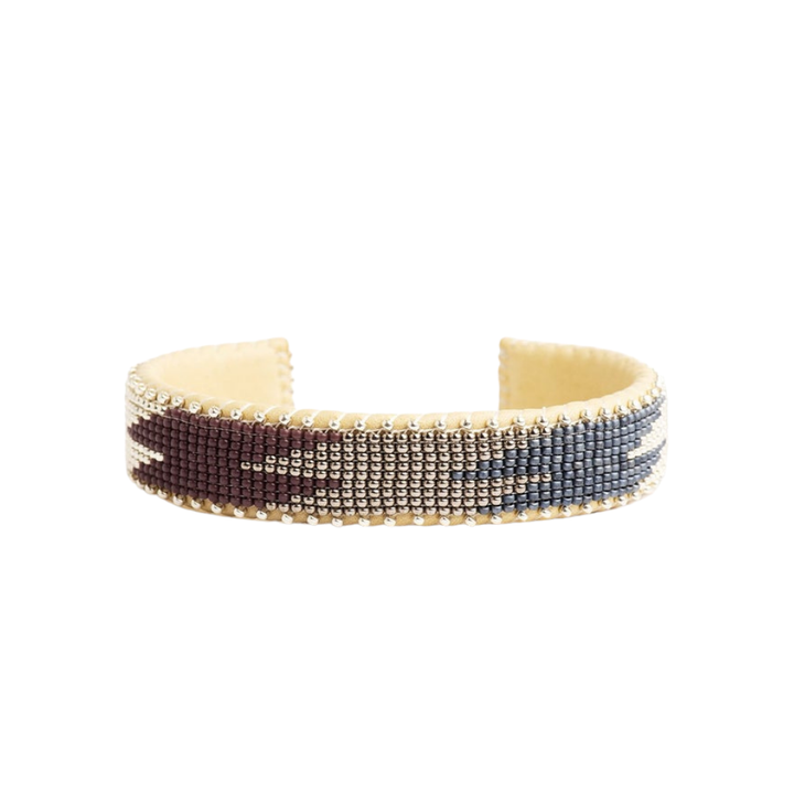 ETKIE Garnet Small Glass Bead Cuff Bracelet Default Title
