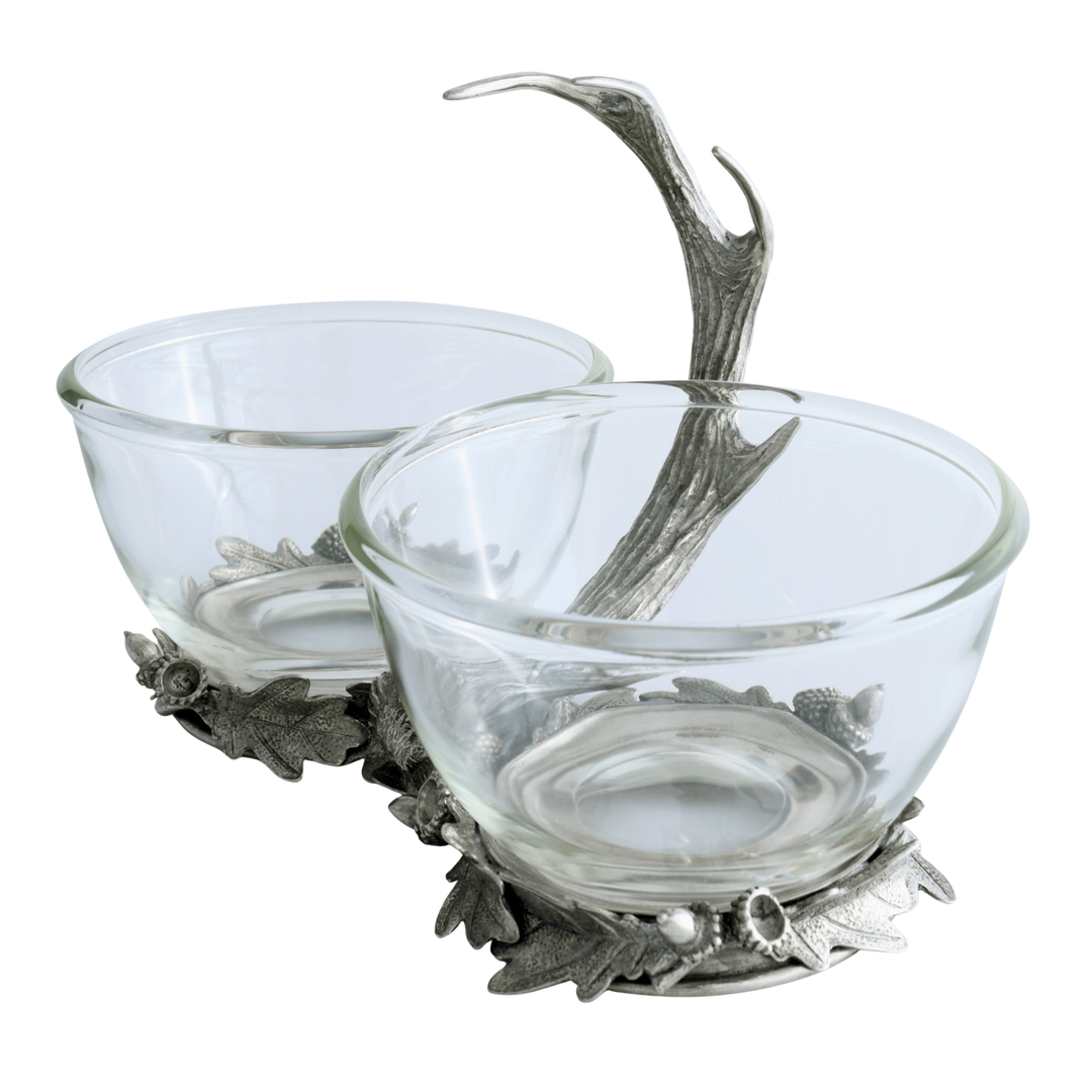 VAGABOND HOUSE Fallen Antler Double Glass Dip Bowl Default Title