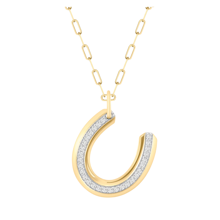 Phillips House Lucky Horseshoe Necklace With Diamonds YELLOW GOLD