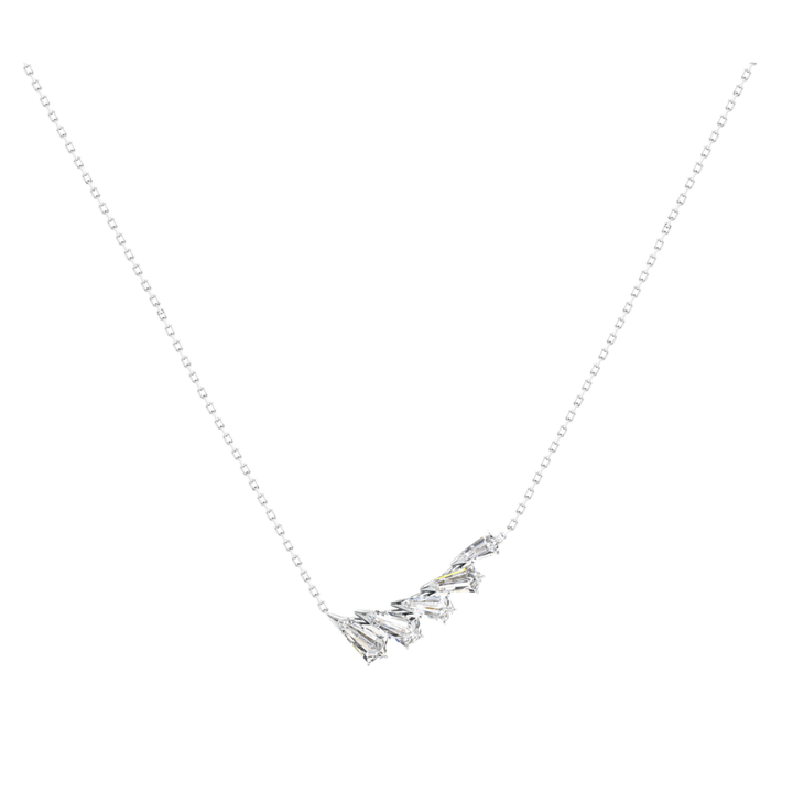 UNSAID Phoenix 18K White Gold Cluster Diamond Pendant Necklace