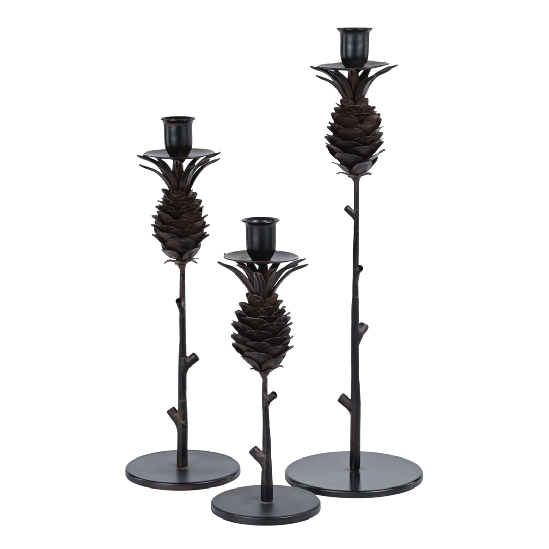 ZODAX Pinecone Wrought Iron Tall Candleholder